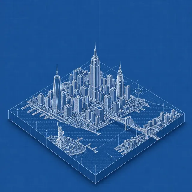 New York in the Blueprint style