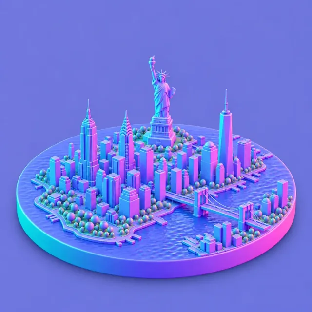 New York in the Normal Map style