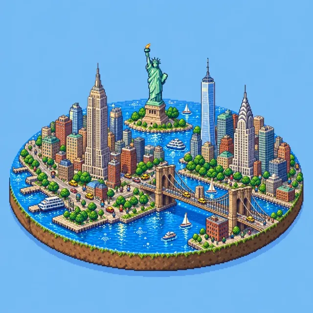 New York in the 16-Bit style