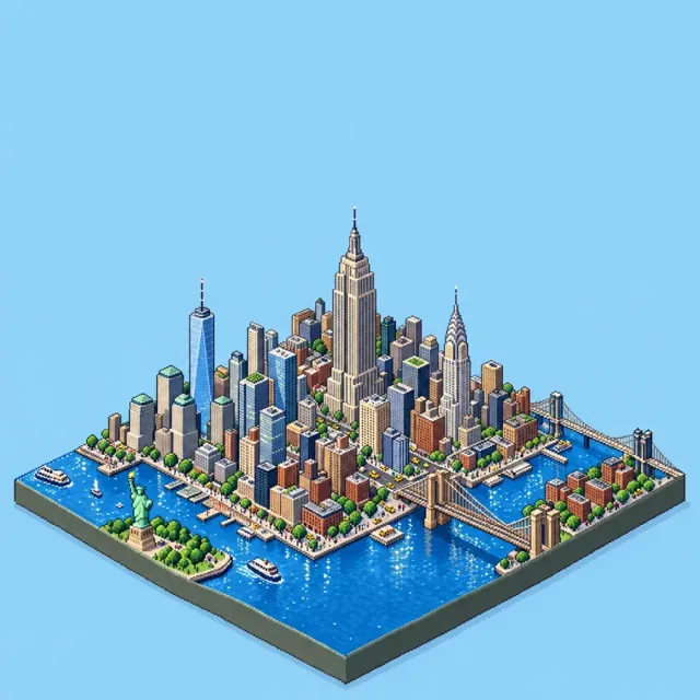 New York in the Pixel style